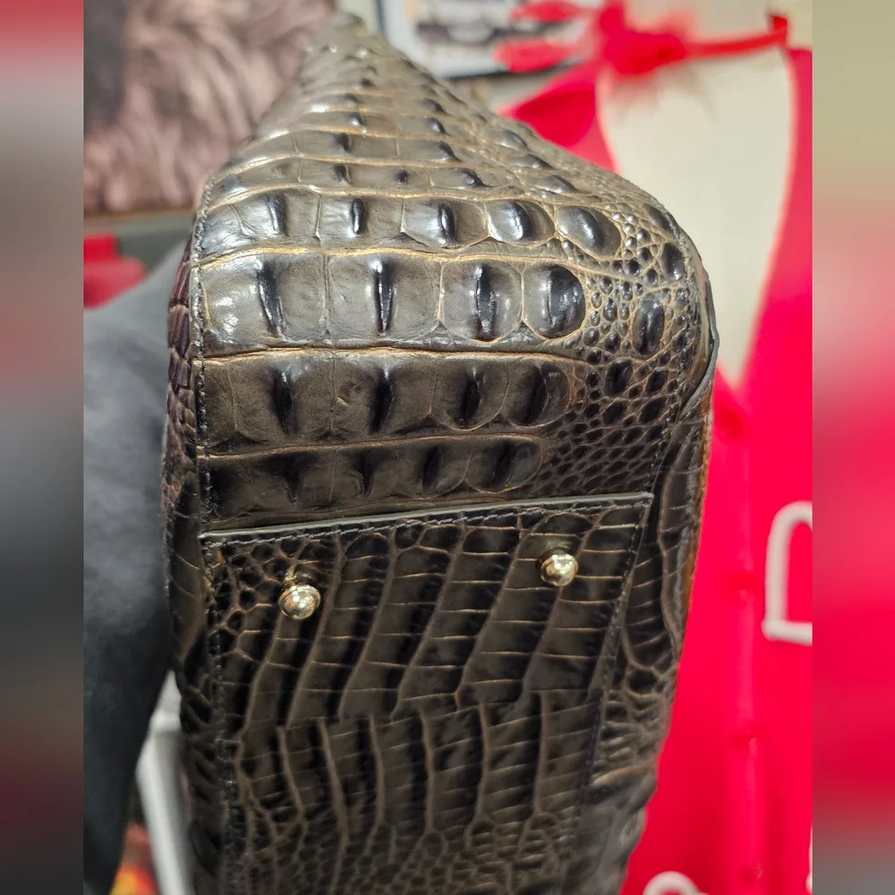 Brahmin Crocodile-Embossed Adina Shoulder Bag Nwot